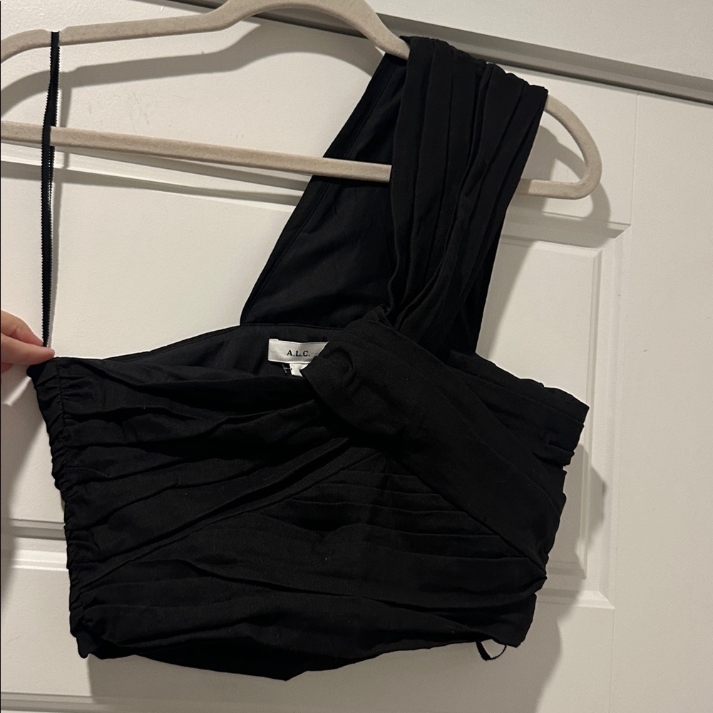 A.L.C. Elegant Black pleat Top